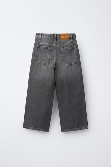 SEAM DETAIL WIDE-LEG JEANS - Mid-grey by Zara - Image 1
