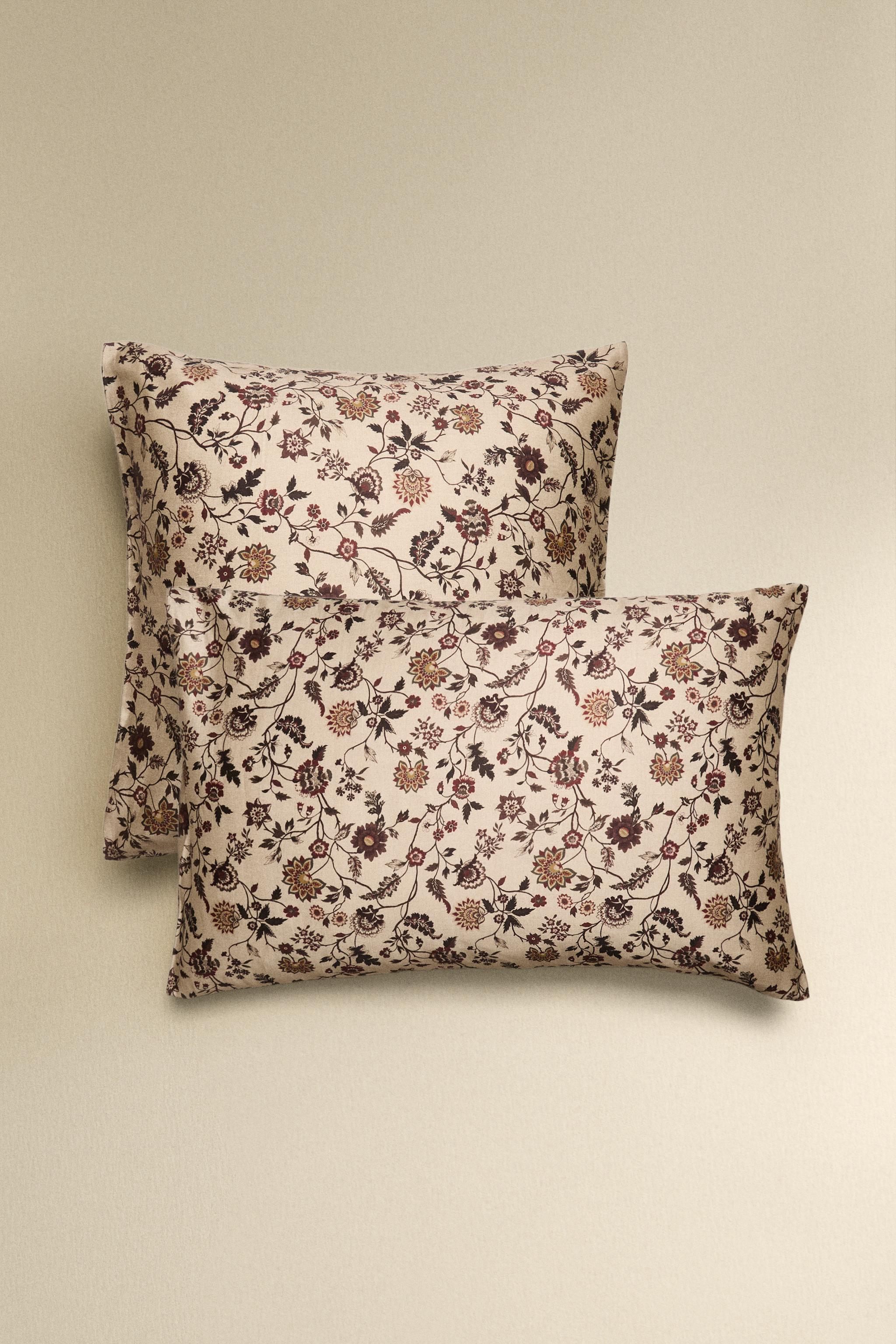 FLORAL PRINT SATEEN PILLOWCASE