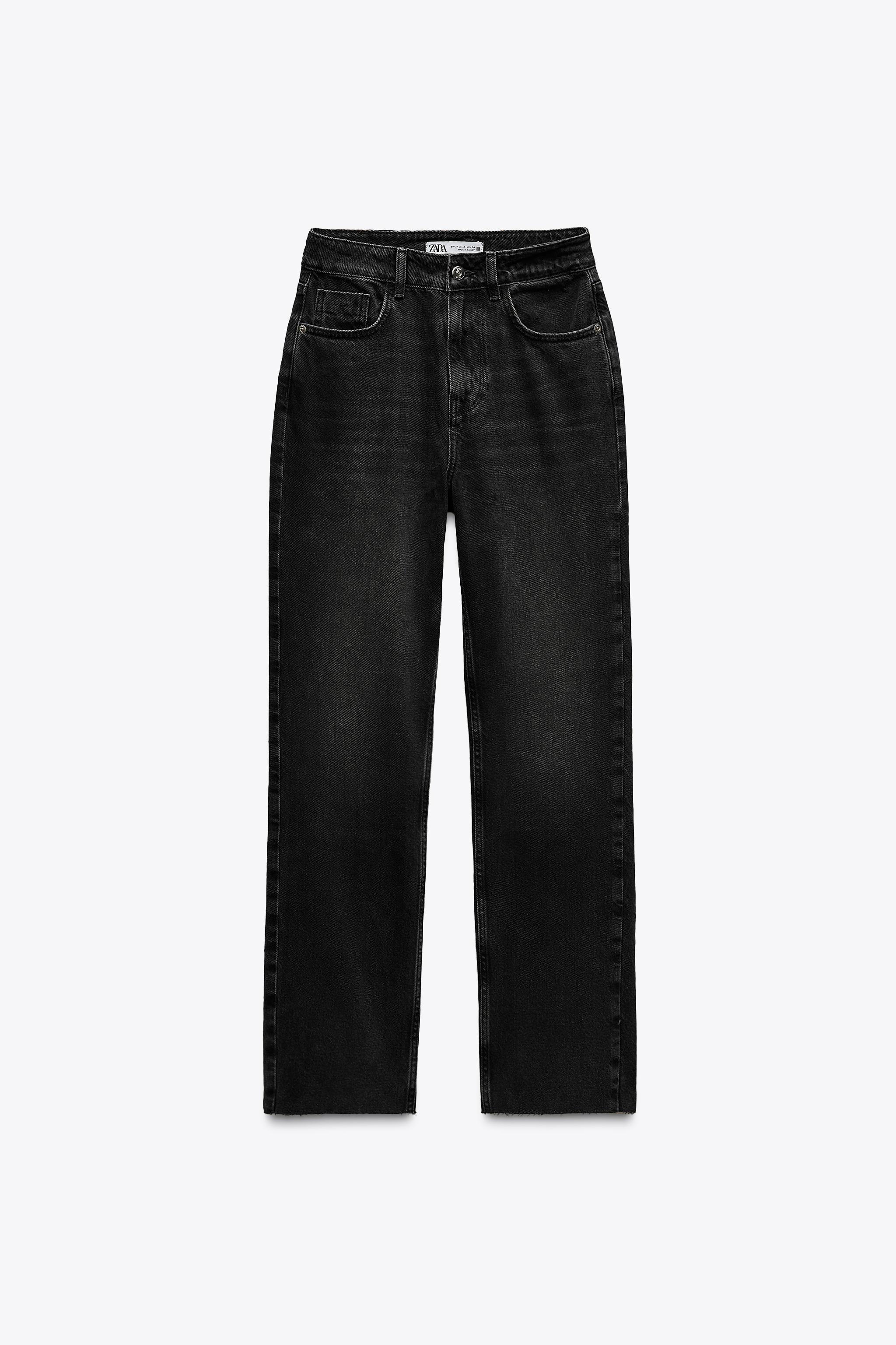 Z1975 ハイウエストストレートデニムパンツ - グレー | ZARA