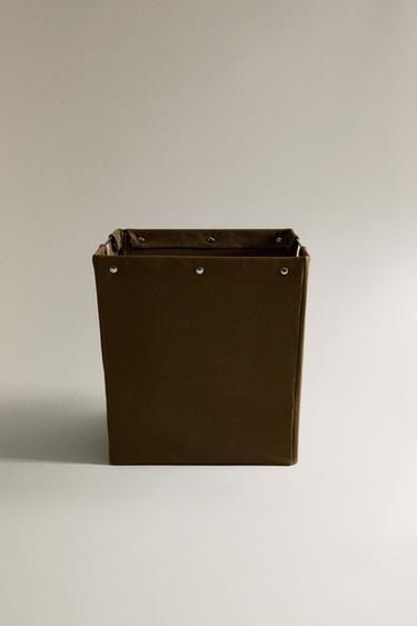 Zara CANVAS BASKET - Khaki - Image 0