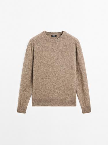 Zara Knit 100% cashmere crew neck sweater - Black gold