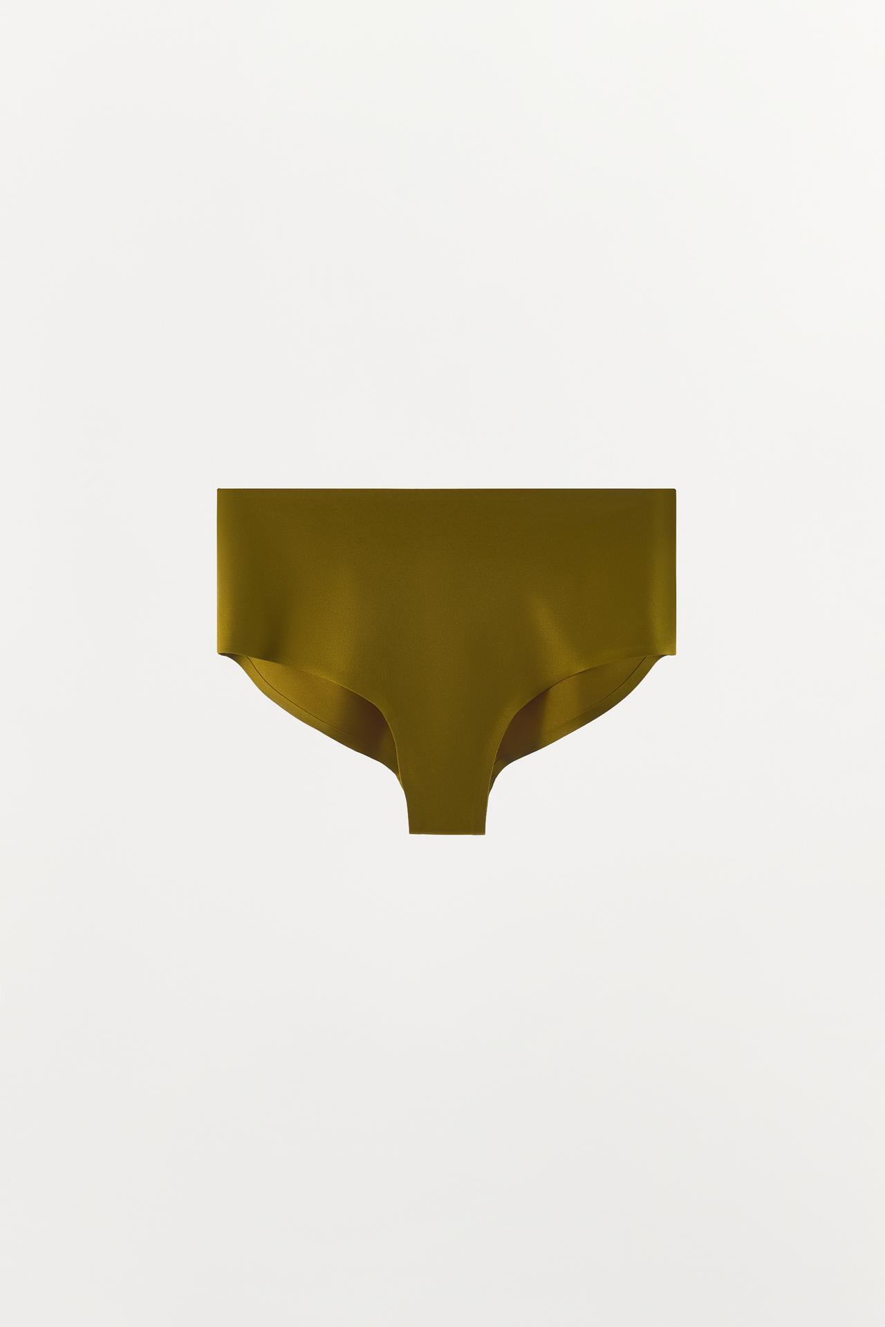 HIGH-WAISTED POLYAMIDE BLEND BRIEFS — GREEN