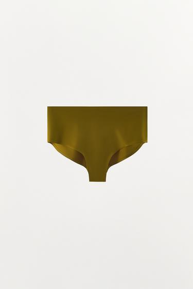 HIGH-WAISTED POLYAMIDE BLEND BRIEFS — GREEN 1