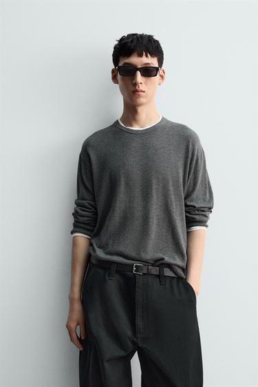 ÁO LEN PHỐI MÀU KHÁC BIỆT - Màu xám từ Zara