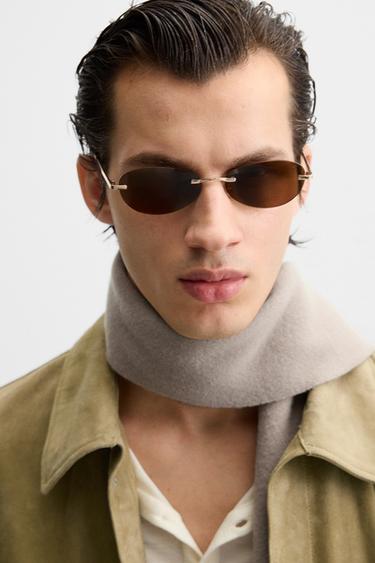 Zara SUEDE OVERSHIRT - Beige