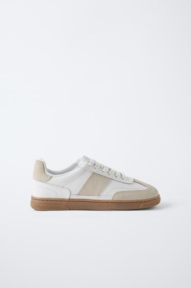 КОЖАНЫЕ КРОССОВКИ — Белый от Zara — изображение 0