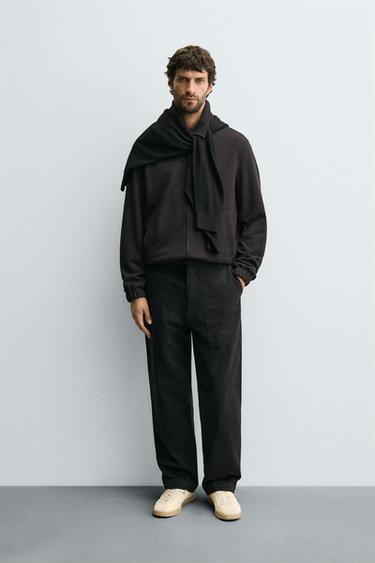 TWILL STRAIGHT-LEG TROUSERS - Faded black by Zara - Image 0