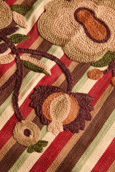 NAPPE RAYURES ET BRODERIES FLORALES - Oranges de Zara - Image 3