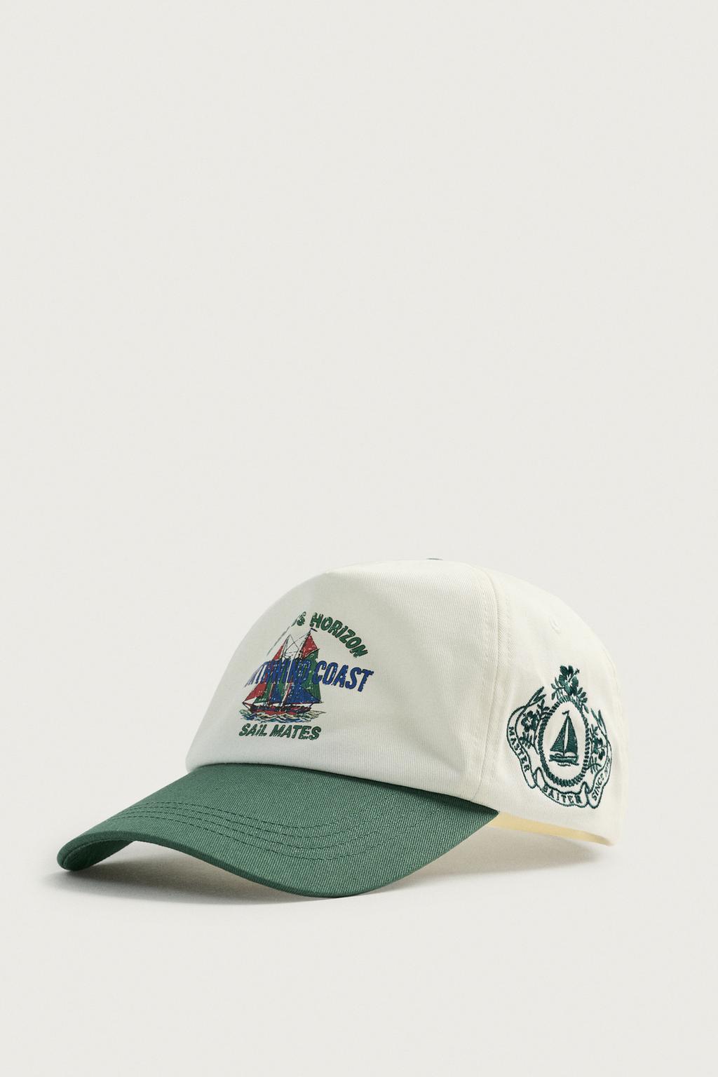 Contrasting Flat Visor Cap — Men's
