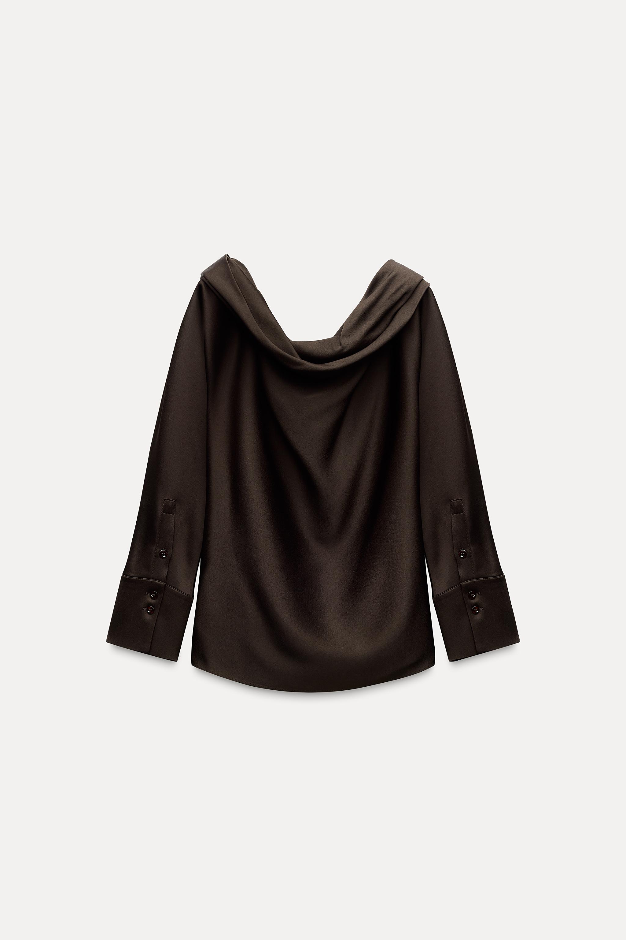⭐運's様⭐専用 ТОП АСИММЕТРИЧНОГО КРОЯ — ZW COLLECTION - КОРИЧНЕВЫЙ | ZARA