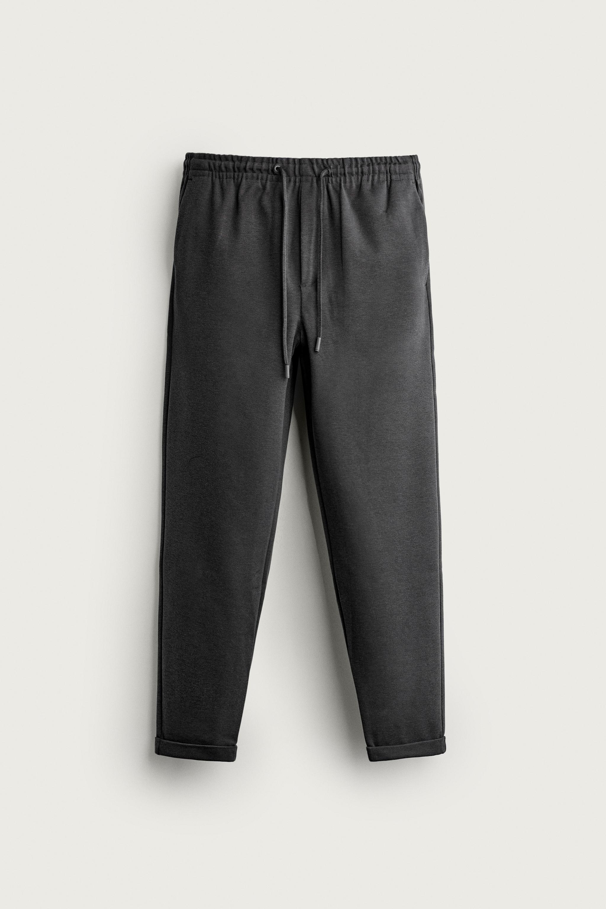 EASY CARE REGULAR FIT PANTS — Charcoal gray