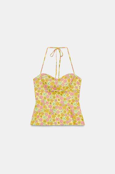 FLORAL POPLIN TOP - Multicoloured by Zara - Image 4