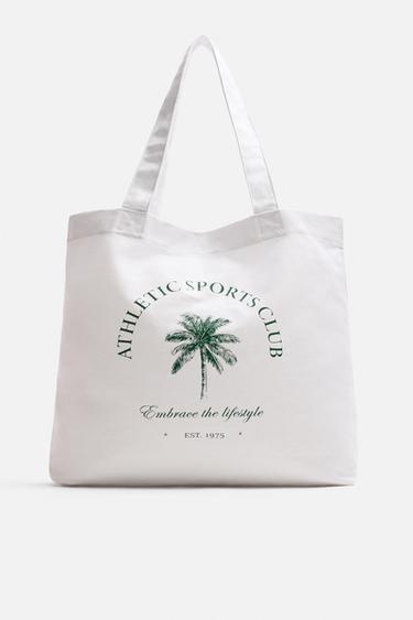 BOLSA SHOPPER TEJIDO - Blanco Crudo de Zara