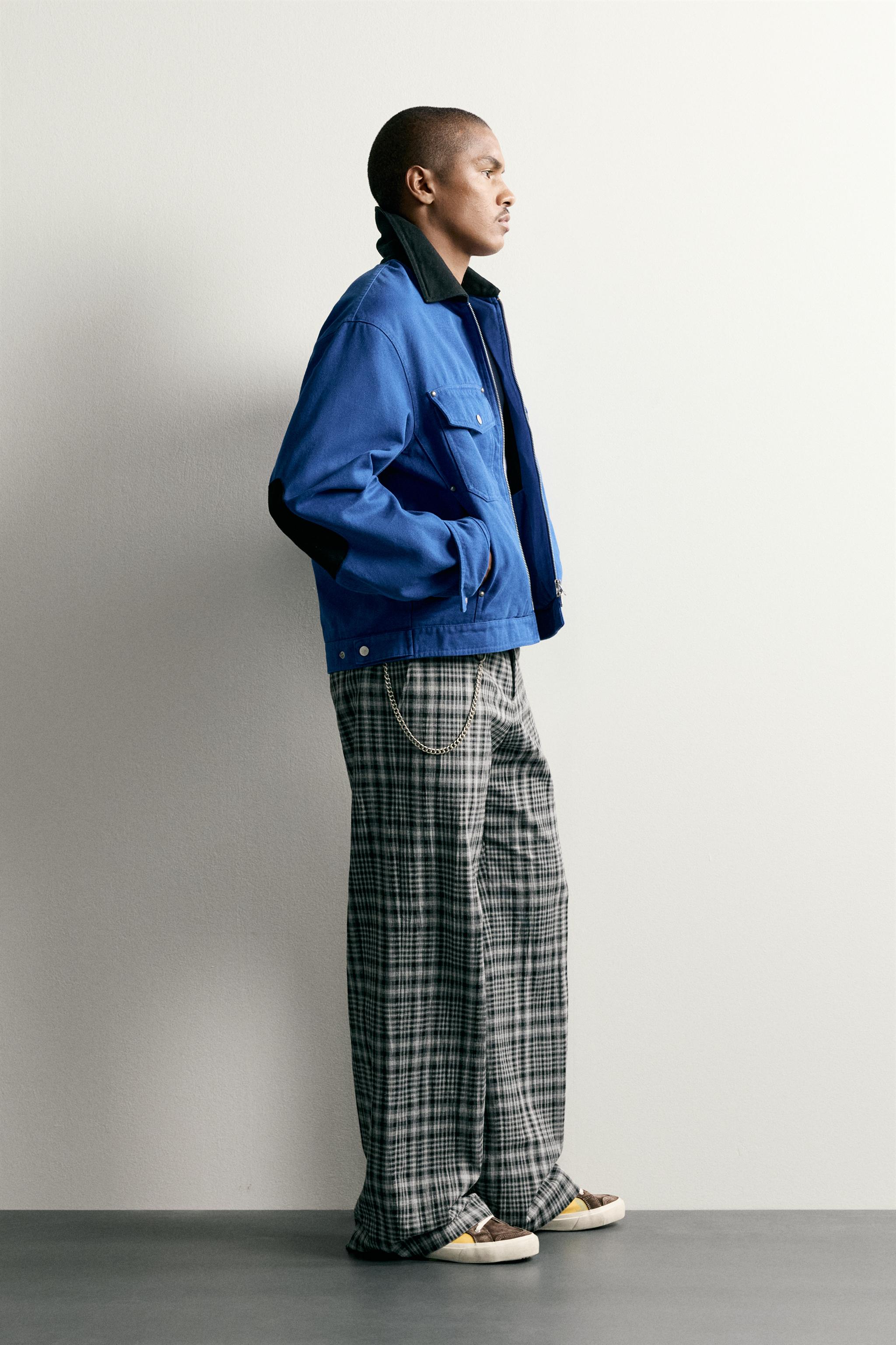 CROPPED FIT JACKET WITH CONTRASTING COLLAR