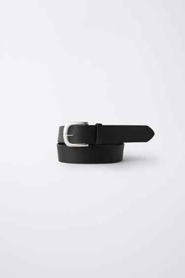 LEATHER-EFFECT BELT - Black by Zara