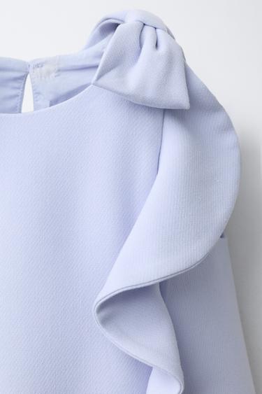 ROBE À VOLANTS ET LACETS - Bleu pastel de Zara - Image 2