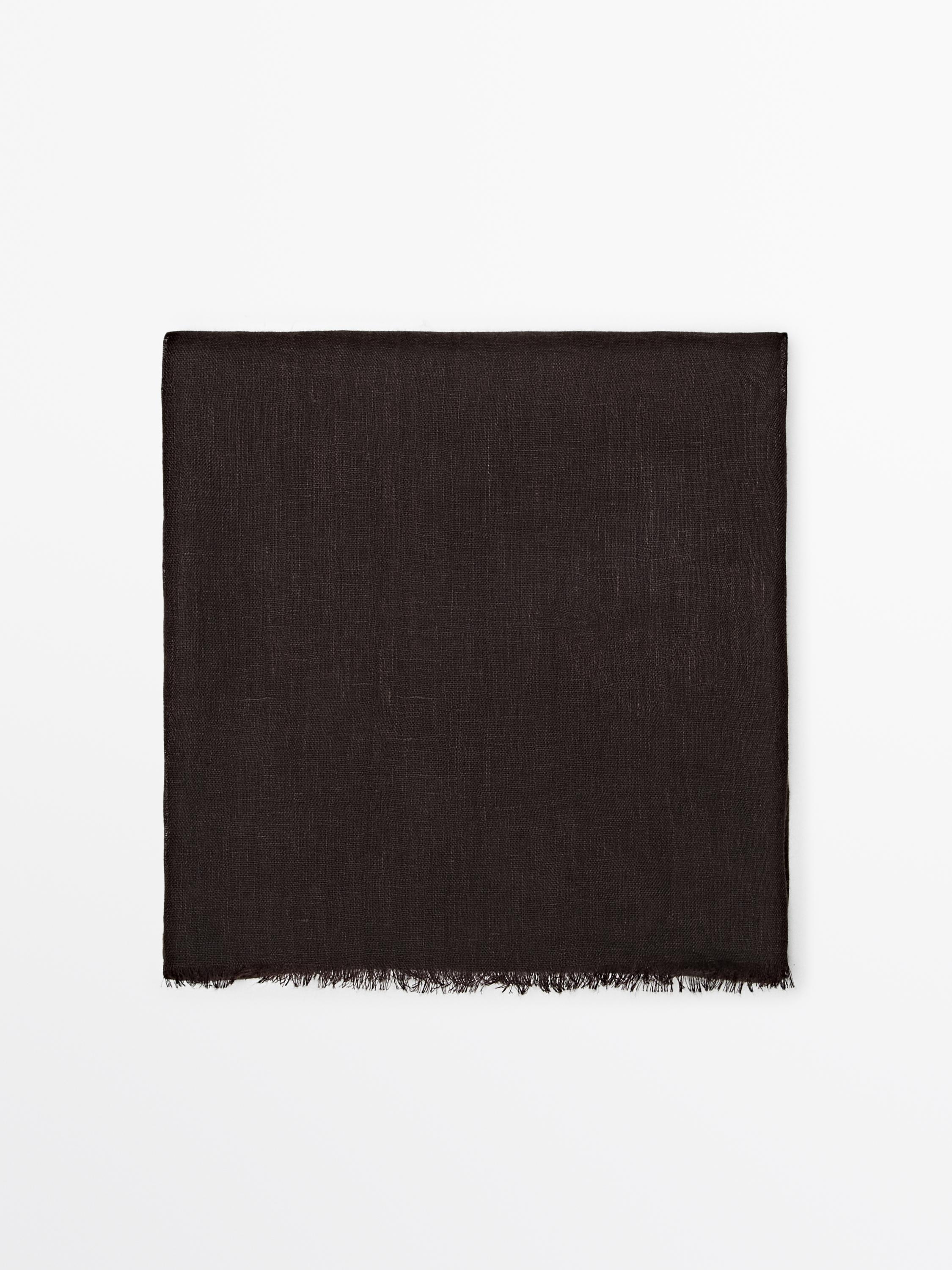 Plain 100% linen scarf