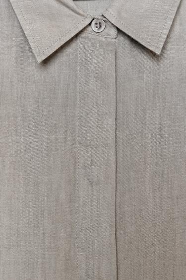 CHEMISE 100 % LIN COLLECTION ZW - Gris clair de Zara - Image 6