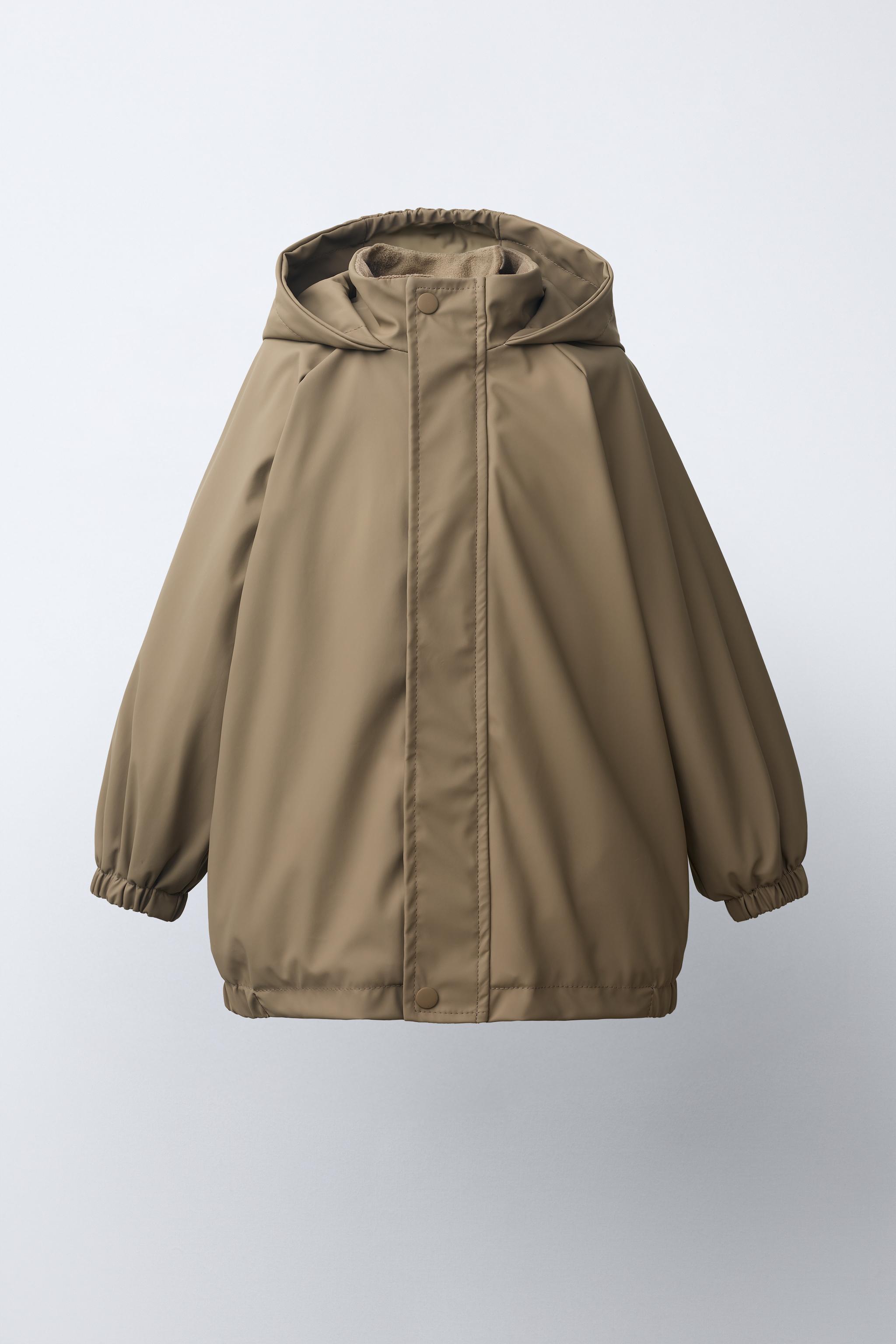 WATER REPELLENT RUBBERIZED RAINCOAT — Brown / Taupe