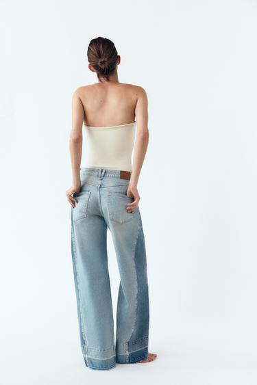 JEAN Z1975 WIDE LEG TAILLE NORMALE CONTRASTE - Bleu clair de Zara - Image 5
