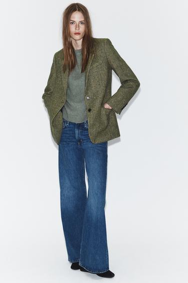 BLAZER ESPIGA ZW COLLECTION - Verde medio de Zara