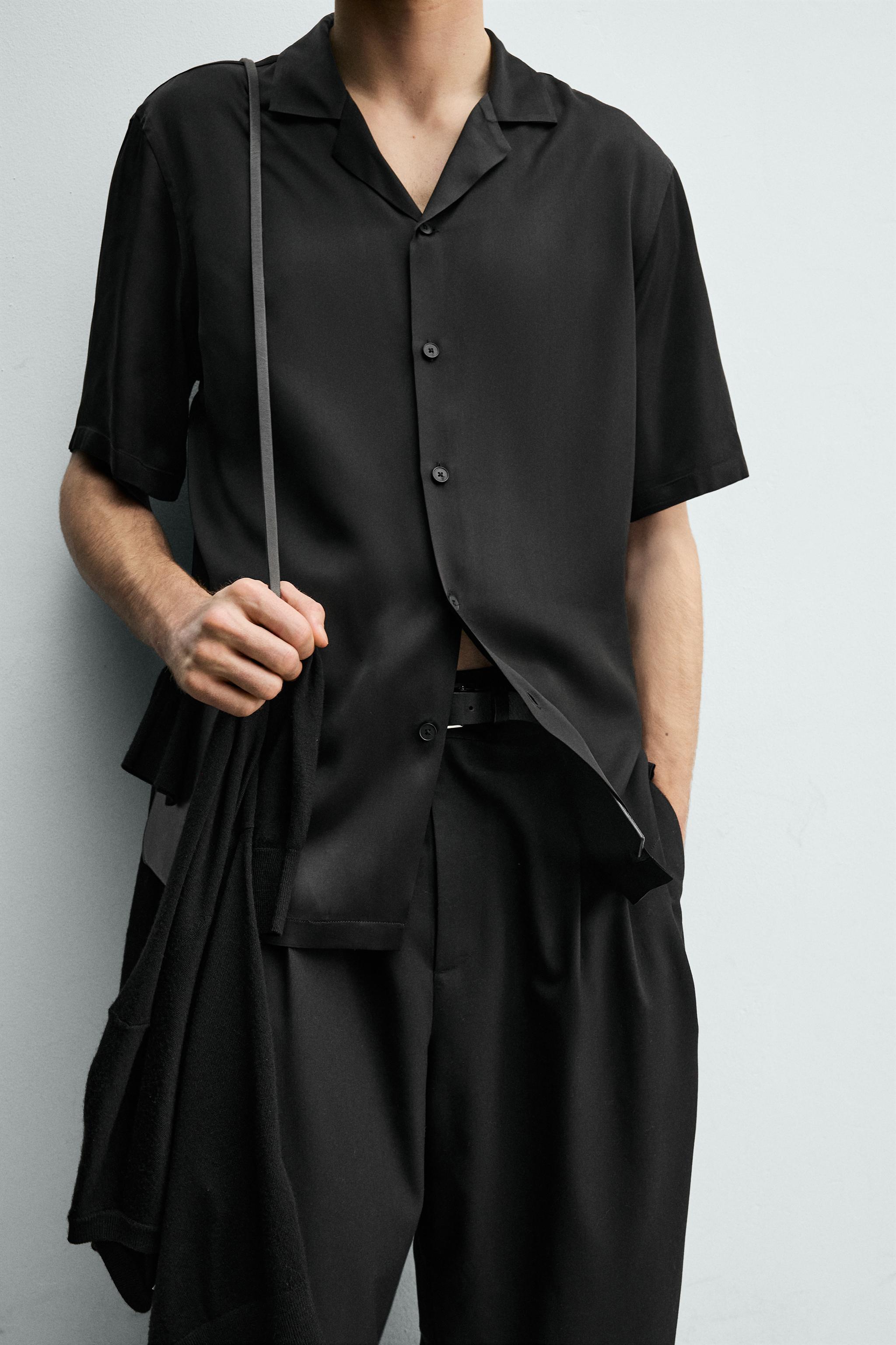 RELAXED FIT SATIN EFFECT SHIRT