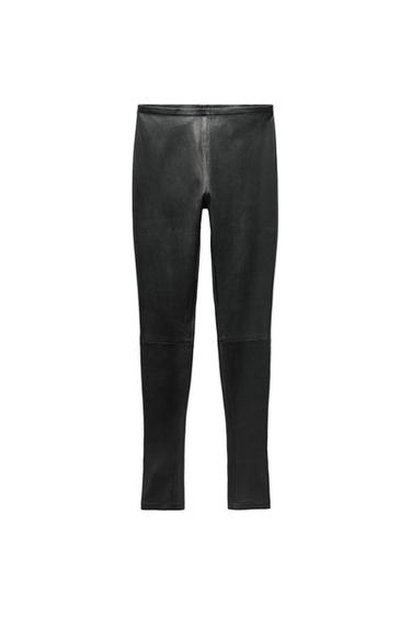 ZW COLLECTION 100% LEATHER STRETCH TROUSERS