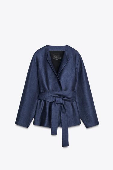 KIMONO 100 % LIN ZW COLLECTION LIMITED EDITION - Bleu délavé de Zara - Image 1