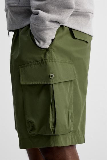TECHNICAL CARGO BERMUDA SHORTS - Olive green by Zara - Image 5