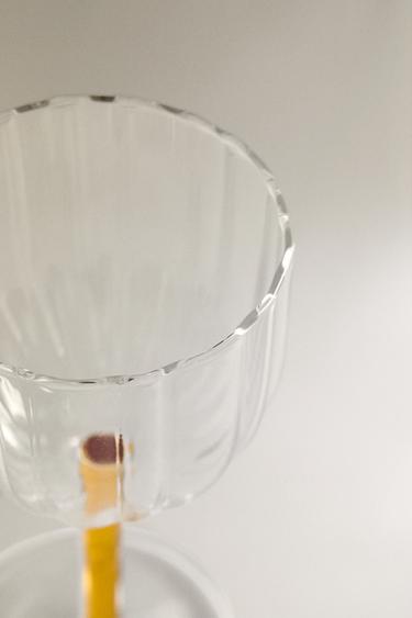 BOROSILICATE GLASS WITH COLOURED STEM - Mustard by Zara - Image 2