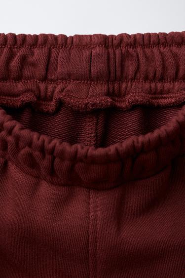 SWEATSHIRT AND JOGGERS WITH TEXT - Burgundy by Zara - Image 6