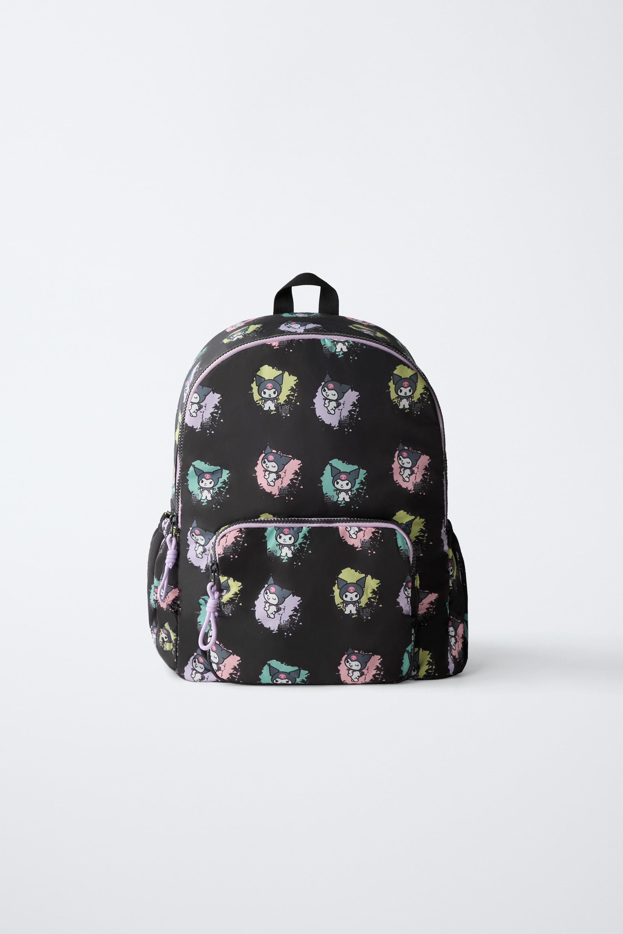 【希少】KUROMI ブラックバックパック Sanrio Character Kuromi Face Design Backpack Bag New Japan