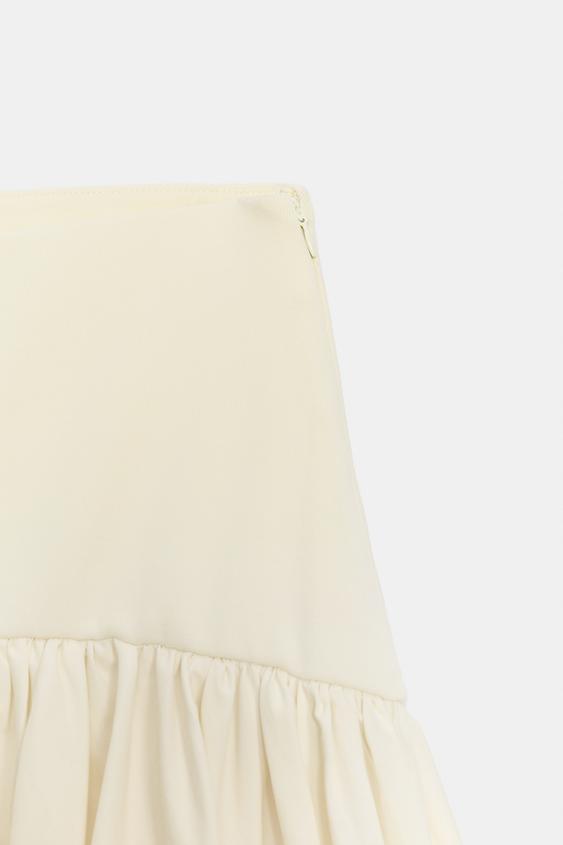 JUPE BIMATIÈRE EN INTERLOCK - Jaune clair de Zara - Image 6