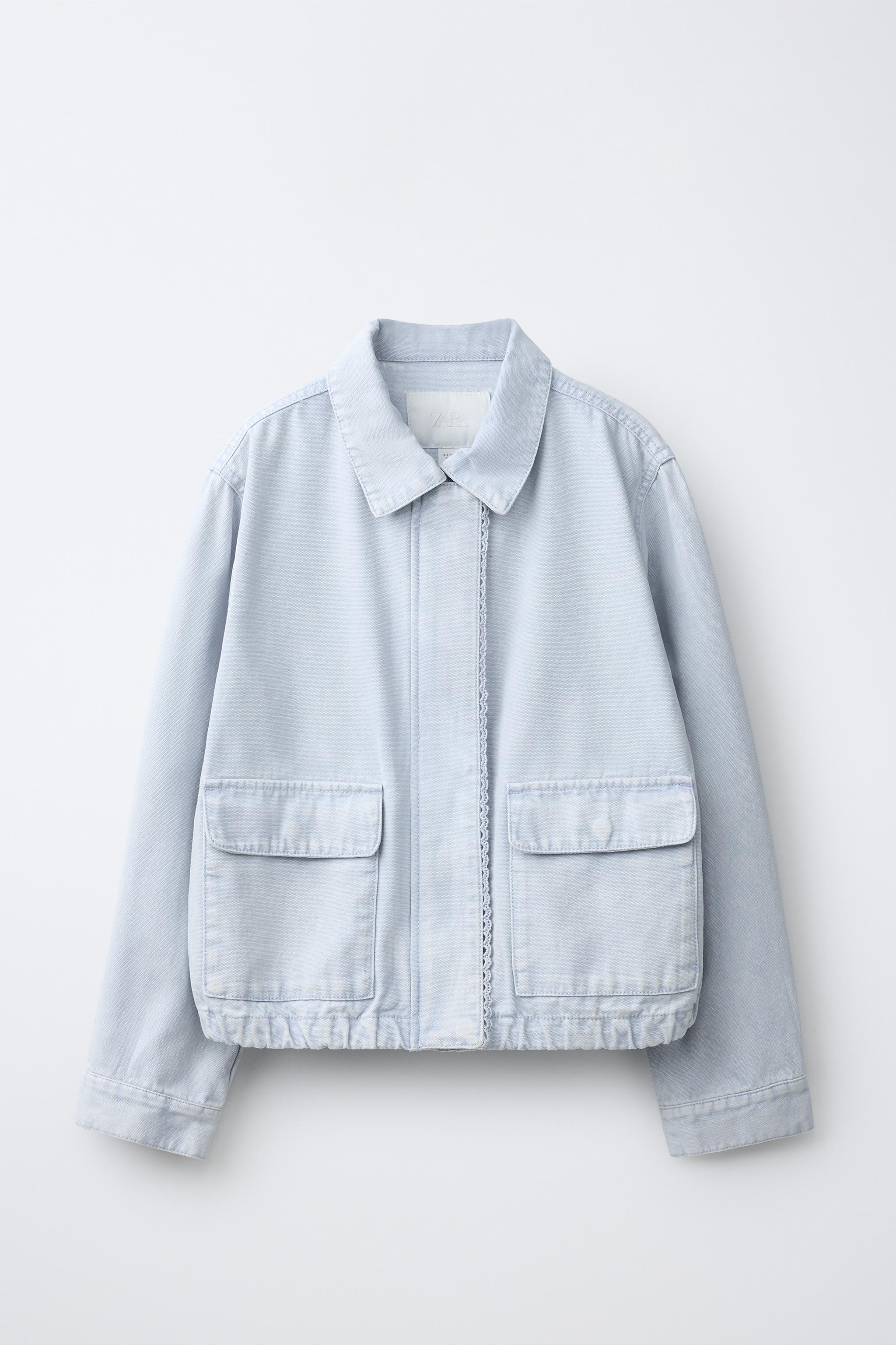 LACE CANVAS JACKET - Light blue | ZARA United States