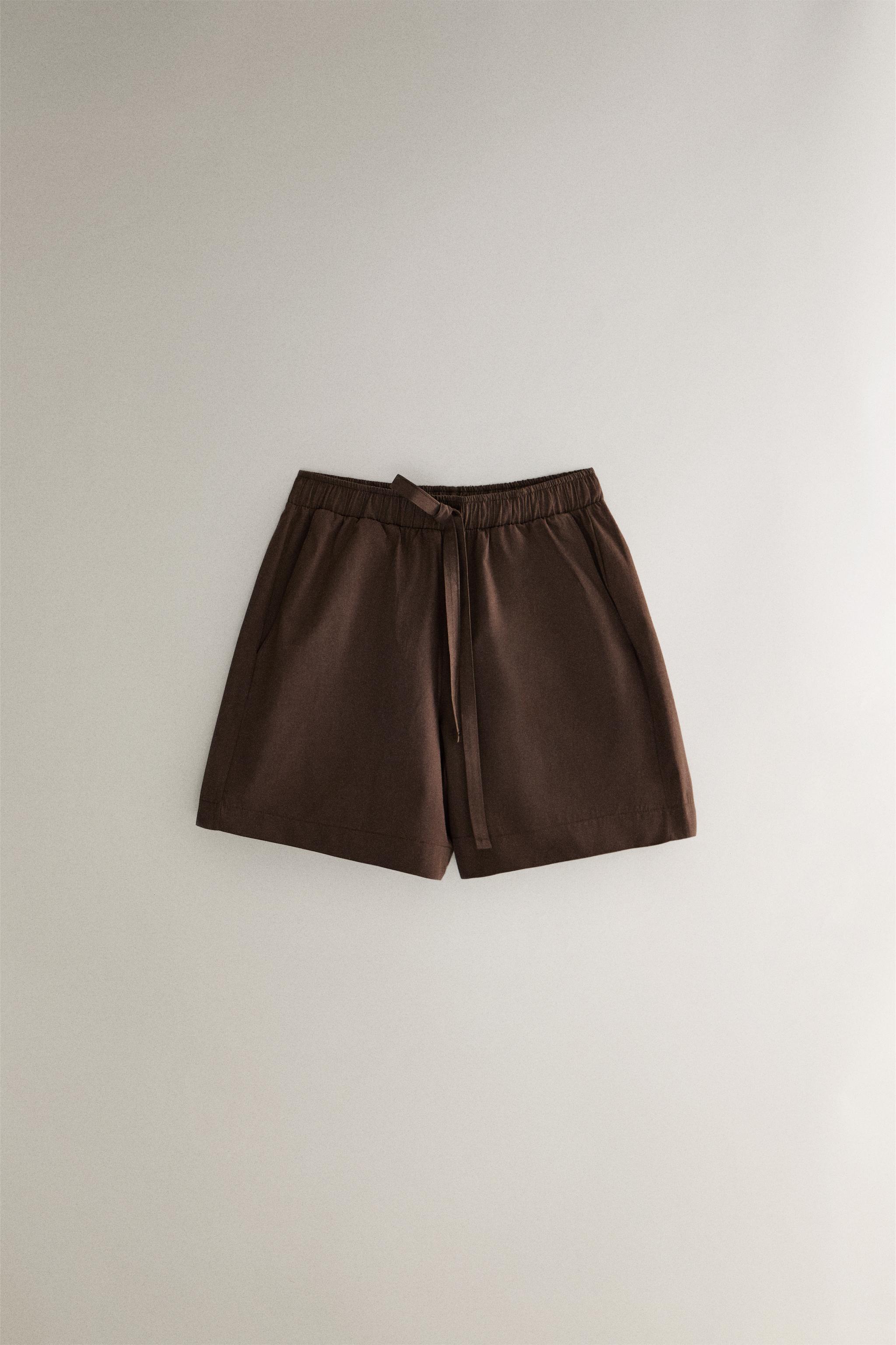 コットンショートパンツ - ブラウン | ZARA Japan / 日本