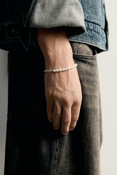 COMBINED PEARL BRACELET - Silver by Zara - Image 0