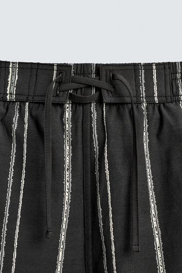 STRIPED SWIMMING TRUNKS - Black by Zara - Image 7