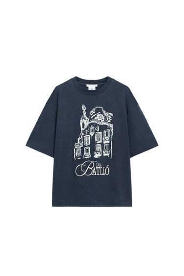 ©CASA BATLLÓ PRINT T-SHIRT - Petrol blue by Zara