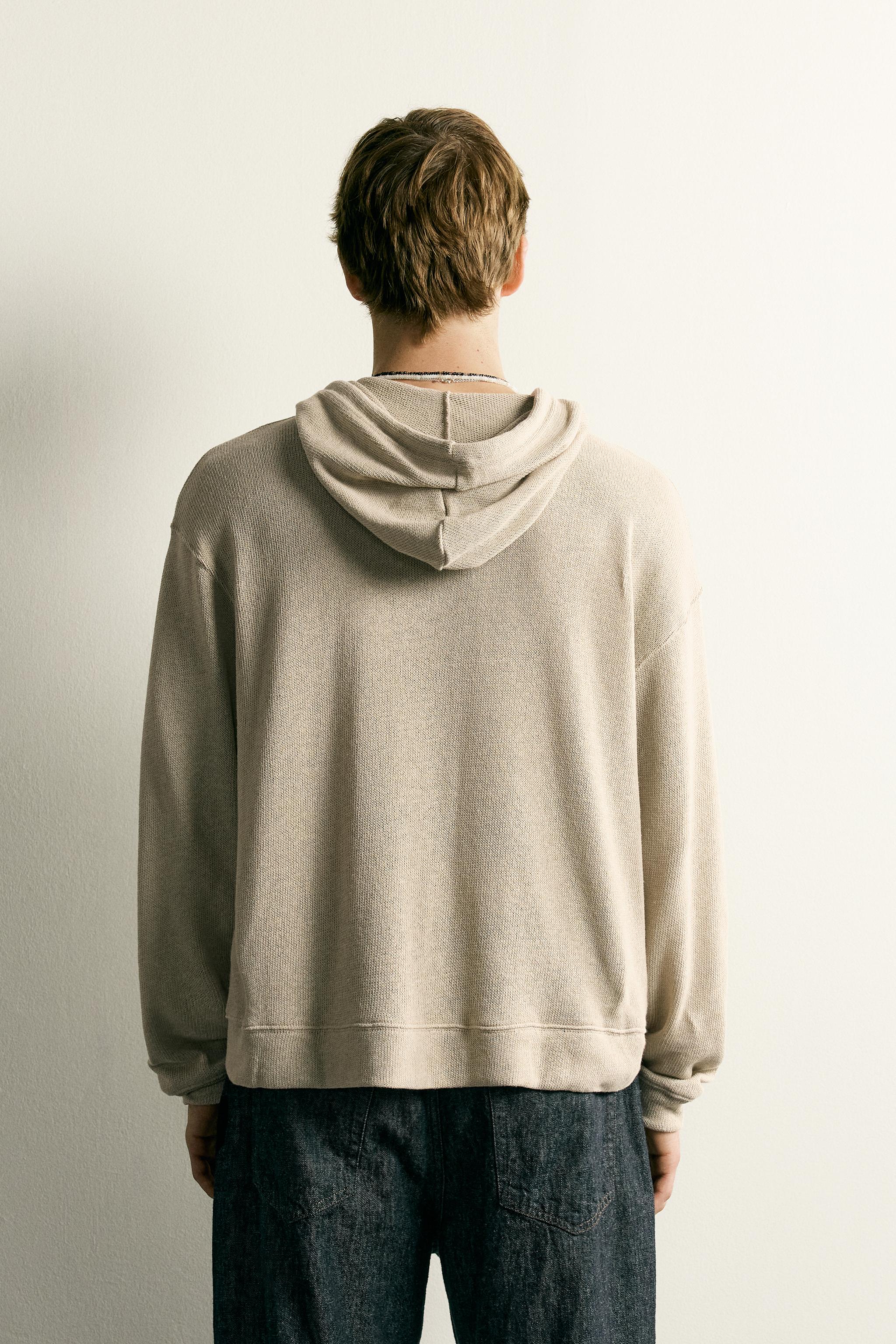 RELAXED FIT KNIT HOODIE