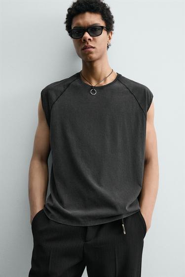 DÉBARDEUR LAVÉ - Anthracite foncé de Zara - Image 5