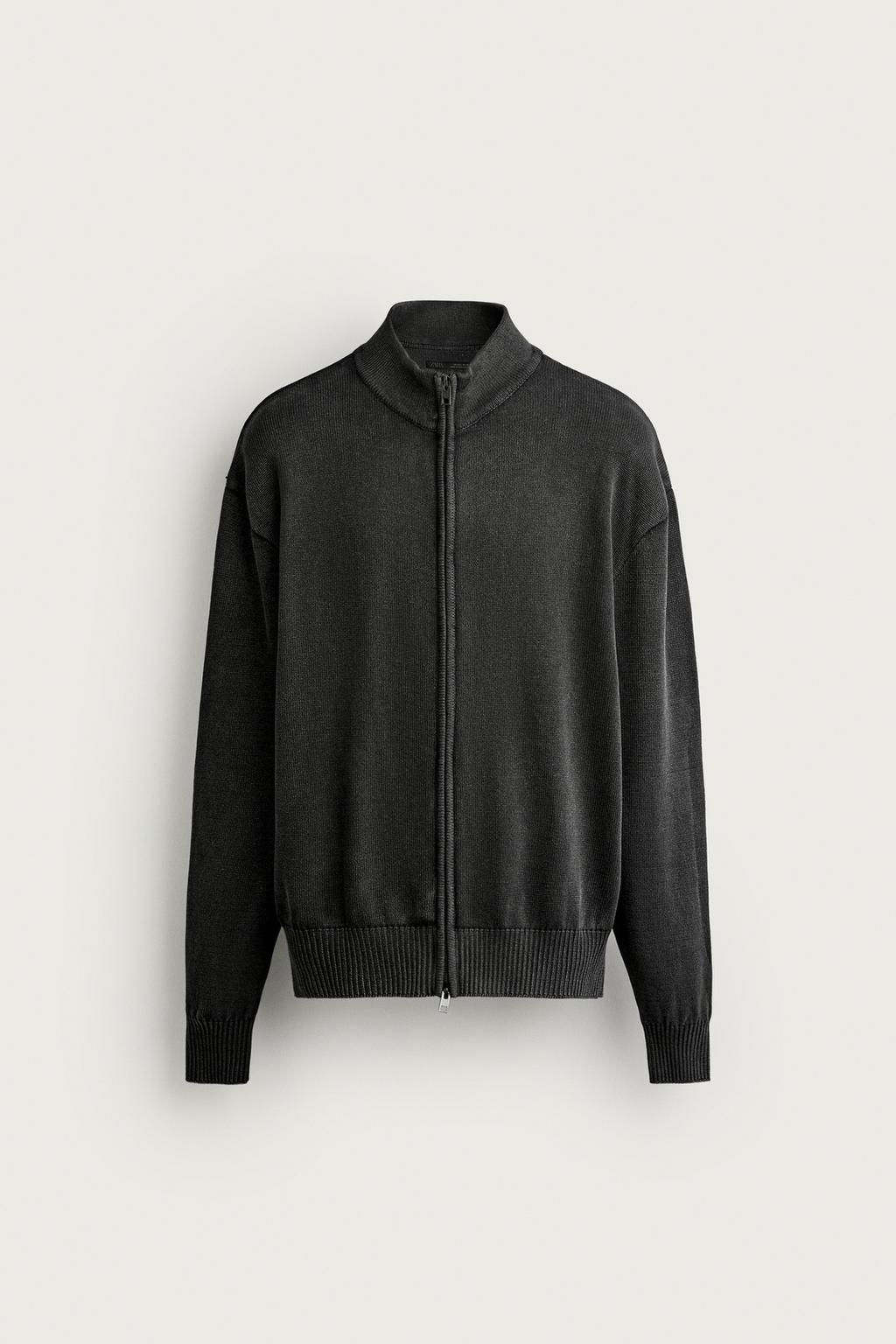 WASHED ZIP CARDIGAN