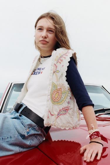 FLUORESCENT EMBROIDERED FLORAL VEST - Multicoloured by Zara