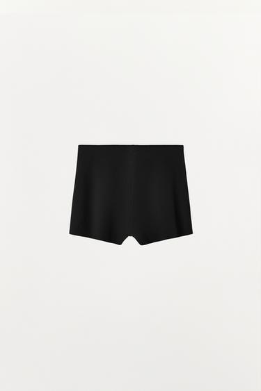 SHORT EN MÉLANGE DE POLYAMIDE AVEC ZIP - Noir de Zara - Image 3