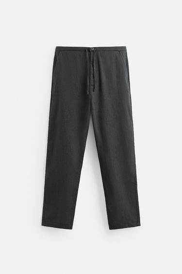 COTTON/LINEN TROUSERS - Grey by Zara - Image 6