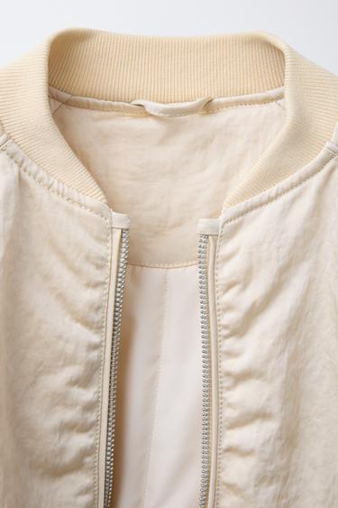 GLOSSY BOMBER JACKET - Light ecru by Zara - Image 2