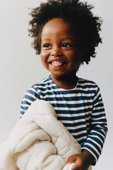Zara STRIPED BODYSUIT - Navy blue - Image 0