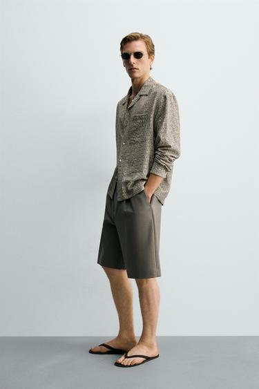 RELAXED FIT GEOMETRIC PRINT SHIRT - Light green by Zara - Image 3