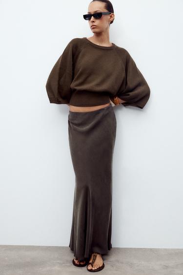 ZW COLLECTION LONG SKIRT - Brown by Zara - Image 0