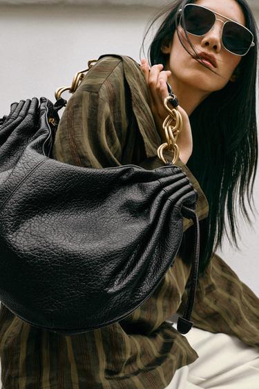 SAC PORTÉ ÉPAULE FRONCÉ - Marron de Zara - Image 1