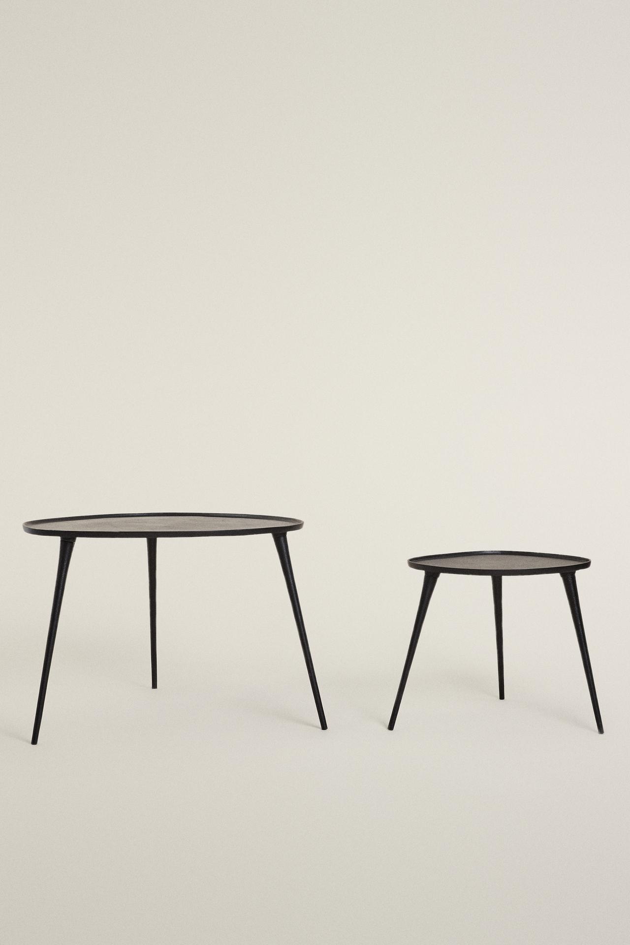 METALLIC SIDE TABLE — Black